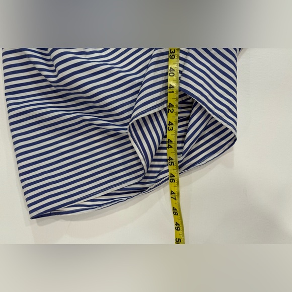 Veronica Beard Striped Asymmetrical Ruched Cotton Shirt Dress - Picture 14 of 16